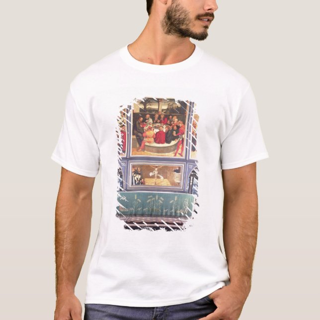Camiseta Altar com um Triptych que descreve (Frente)