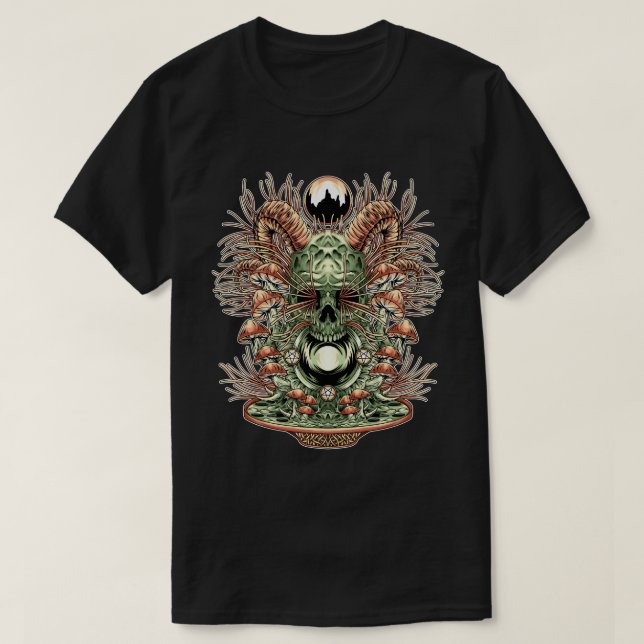 Camiseta Altar Crânio Psicodélico (Frente do Design)