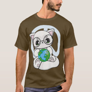 Camiseta Alterações Climáticas Árctico Com Planeta Kawaii P