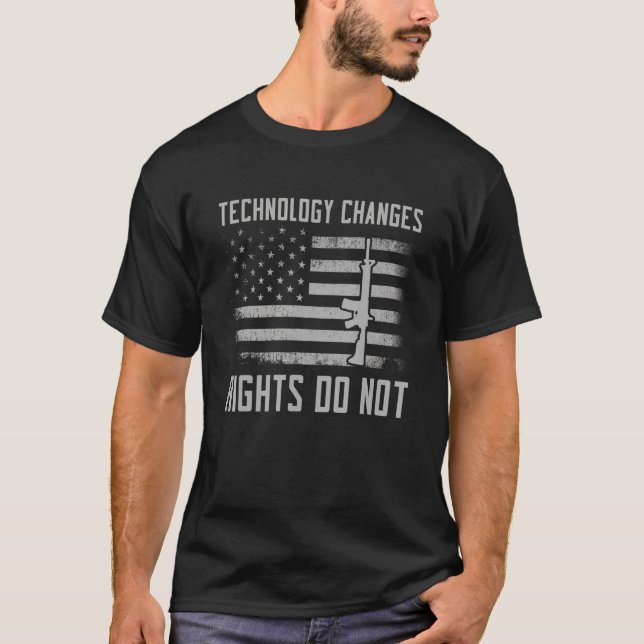 Camiseta Alterações de tecnologia Direitos não segundo emen (Frente)
