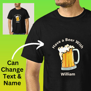 Camiseta Alterar o nome da adição de texto, ter um copo de