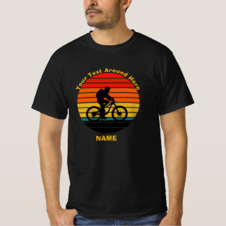 Camiseta Alterar Texto Adicionar Nome Retro Sunset Bike Rid