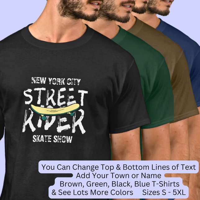 Camiseta Alterar Texto, Adicionar Nome, Skateboarder do Cav (Criador carregado)