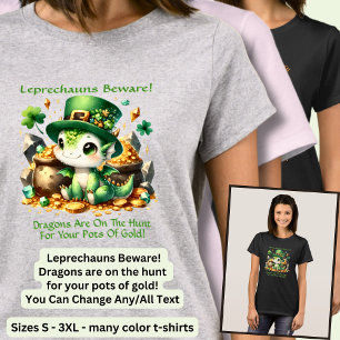 Camiseta Alterar Texto, Leprechauns Bebidas - Potes Dourado