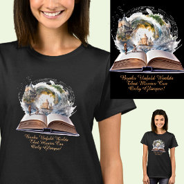 Camiseta Alterar Texto, Livros Desdobrar Mundos Filmes Visã