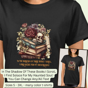 Camiseta Alterar Texto, Livros Góticos e Citação do Leitor,