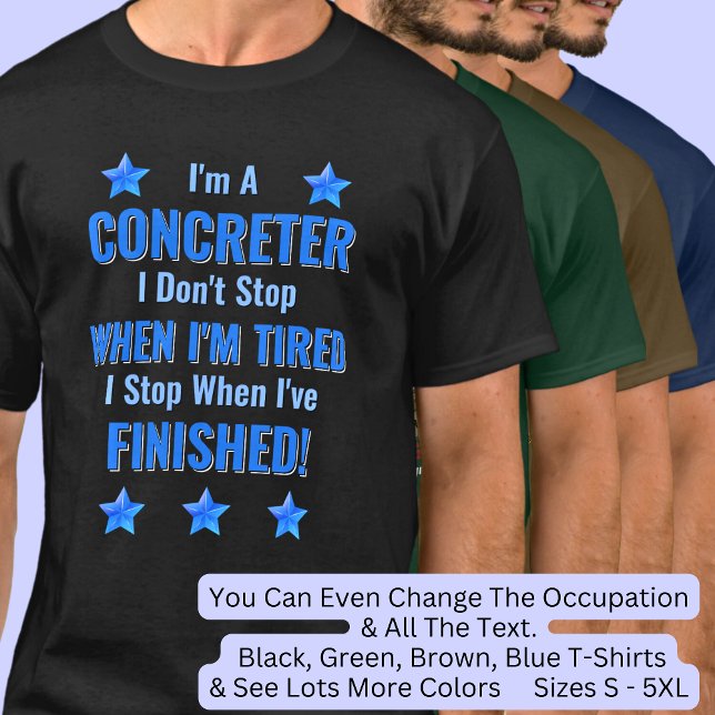 Camiseta Alterar texto, sou um CONCRETOR, não pare de se ca (Criador carregado)