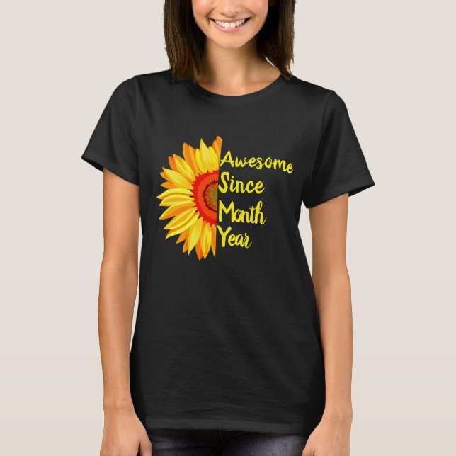 Camiseta Altere Qualquer Texto Incrível Desde O Mês Do Ano  (Frente)