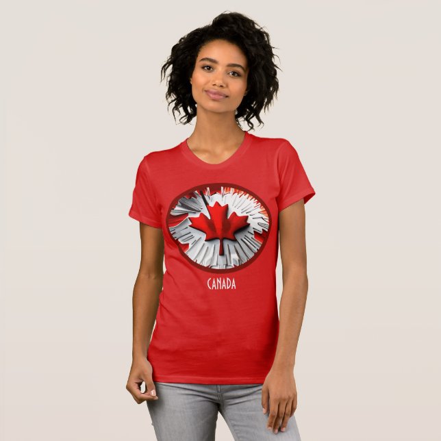 Camiseta Alterle Maple Leaf: Uma Torção Canadiana Criativa (Frente Completa)
