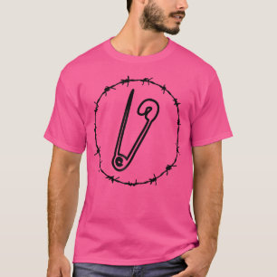 Camiseta Alternativo Fashion Punk Safety Pin Barbed-Wire