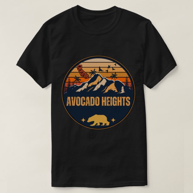 Camiseta Alturas do Abacate, Califórnia (Frente do Design)