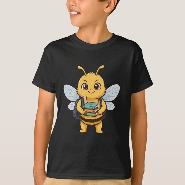 Camiseta Aluno de Abelha Fofa de Volta à Escola (Frente)