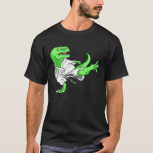 Camiseta Aluno de Karatê T-Rex Dino Professor de Dinossauro