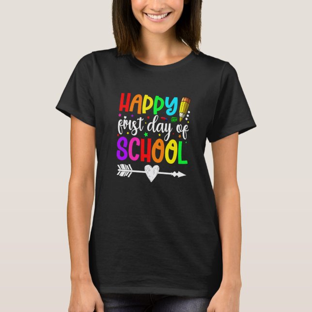 Camiseta Aluno de volta às aulas  Primeiro dia de aula Prof (Frente)