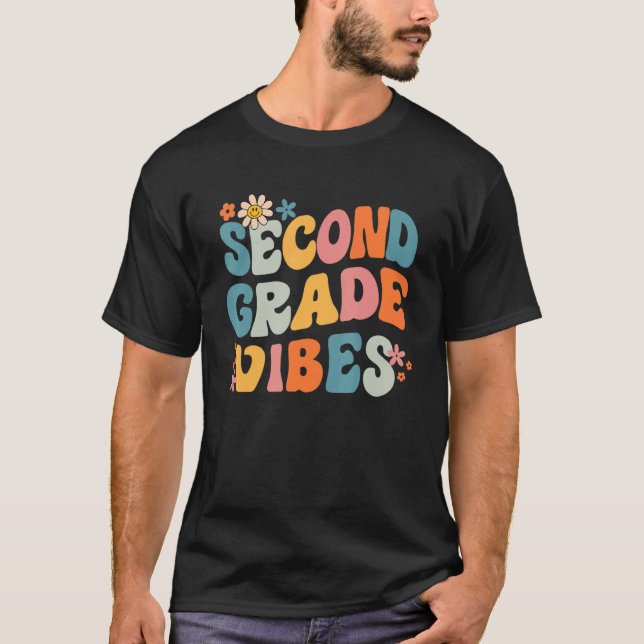 Camiseta Aluno Do segundo Secundário De Groovy Retro (Frente)