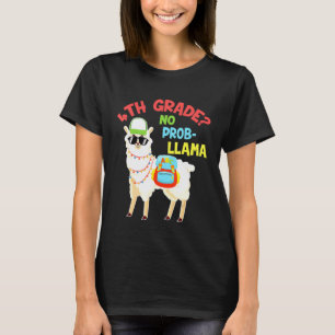Camiseta Aluno Lhama 4ª Série Sem Problema Lhama Problema D