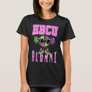 Camiseta Alunos da HBCU Roupa rosa e verde para mulheres e