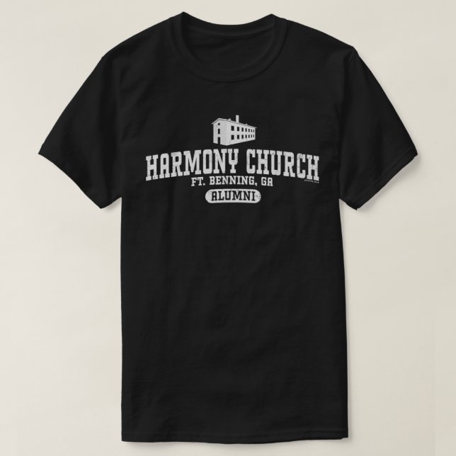 Camiseta Alunos da Igreja Harmoniosa, Retro Fort Benning, G (Frente do Design)