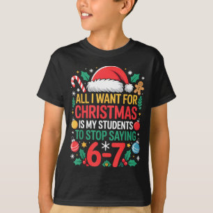 Camiseta Alunos Dizendo 67 Meme Seis Sete Natal Engraçado