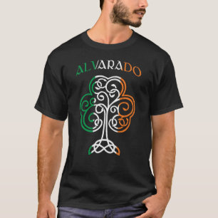 Camiseta ALVARADO Irish Name Shamrock Ireland Flag Family