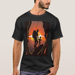 Camiseta Alventur de Montanha Hiker Pai Escalando