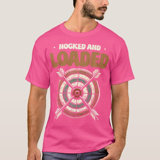 Camiseta Alvo De Arco De Arqueiro Com Nocking E Carregado (Frente)