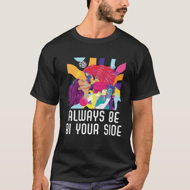 Camiseta Always Be Bi Your Side Bisexual Rainbow Pride LGBT (Frente)