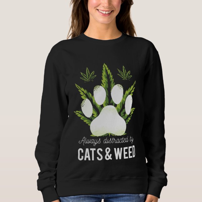 Camiseta Always Distracted By Cats & Weed (Frente)