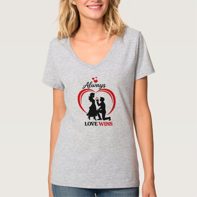 Camiseta Always Love Wins - V Neck Tee (Frente)