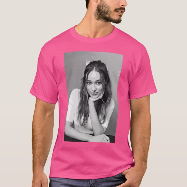 Camiseta Alycia Debnam-Carey Pop de Retrato de Arte Preta (Frente)