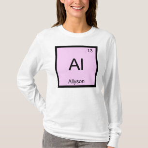 Camiseta Alyson Name Chemistry Elemento de Mesa Periódica