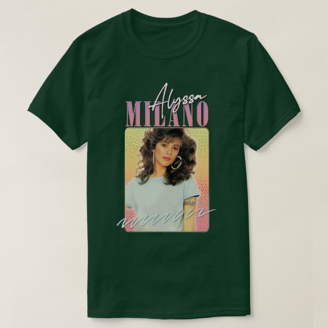 Camiseta Alyssa Milano 80 Estética Estiletada (Frente do Design)