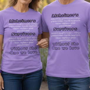 Camiseta ALZ Roxo Doença de Alzheimer Conscientização Sobre