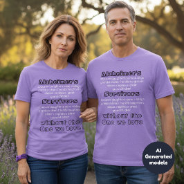 Camiseta ALZ Roxo Doença de Alzheimer Conscientização Sobre