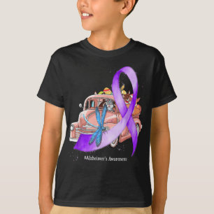 Camiseta Alzheimer da libélula púrpura de Hippie