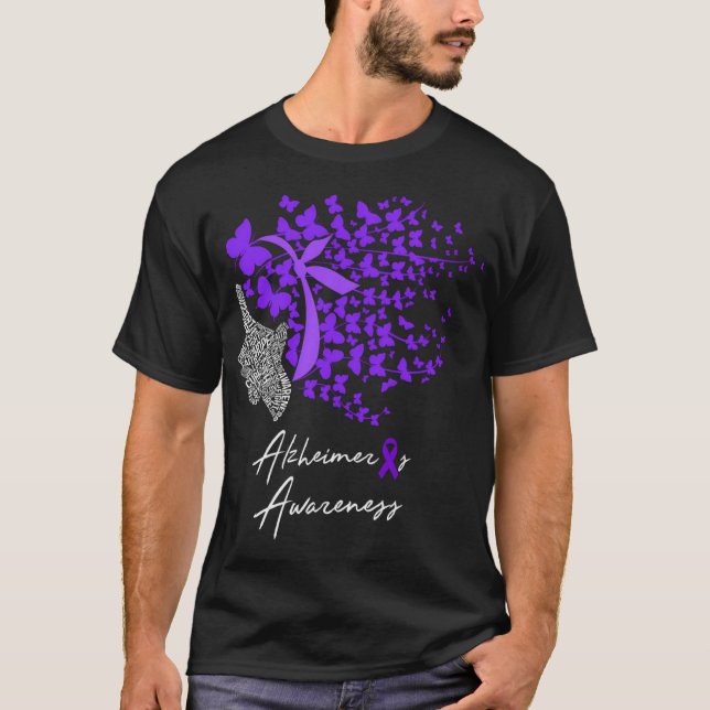 Camiseta Alzheimer De Conscientização Roxo (Frente)