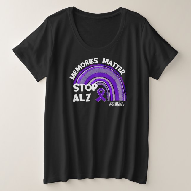 Camiseta Alzheimer do dia mais longo 2024 senhoras mais T-S (Frente do Design)