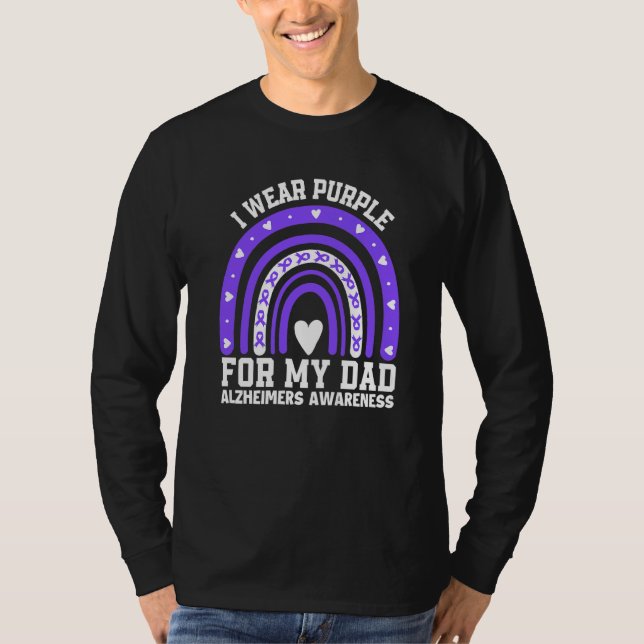 Camiseta Alzheimer e consciência cerebral Eu Visto Roxo por (Frente)
