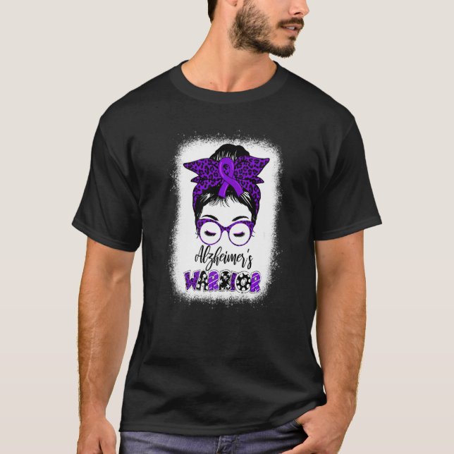 Camiseta Alzheimer Roxo Sensibilização para o Guerreiro Alz (Frente)
