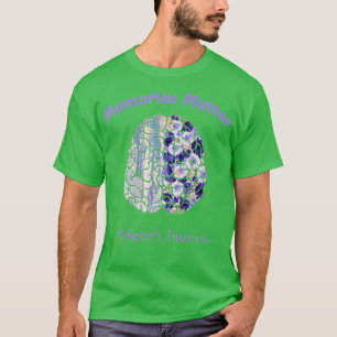 Camiseta Alzheimer Sensibiliza o Cérebro Colorido Flor