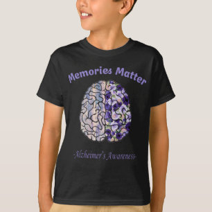 Camiseta Alzheimer Sensibilização Flor - cérebro colorid
