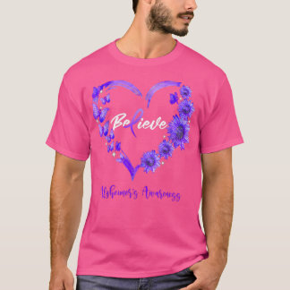 Camiseta Alzheimers Awareness Heart Butterfly Sunflower