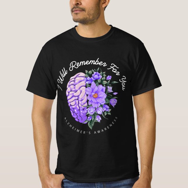 Camiseta Alzheimer's Awareness I Will Remember For You Brai (Frente)
