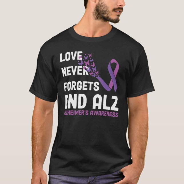 Camiseta Alzheimer's Awareness Ribbon Purple Butterflies (Frente)