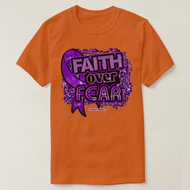 Camiseta Alzheimers conscientizam Fé da Fita da Fita sobre  (Frente do Design)