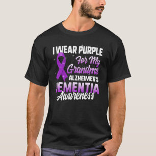 Camiseta Alzheimer's Dementia Consciência Eu Visto Roxo par