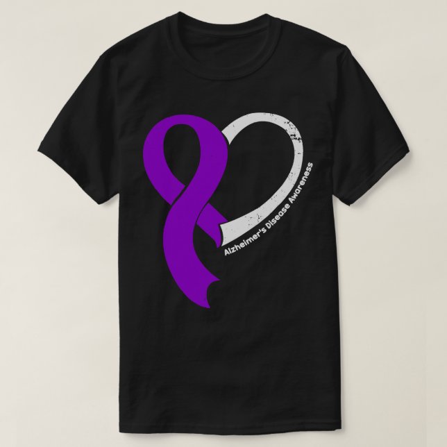 Camiseta Alzheimers Sensibilização Pessoas Adoram Ribb Card (Frente do Design)