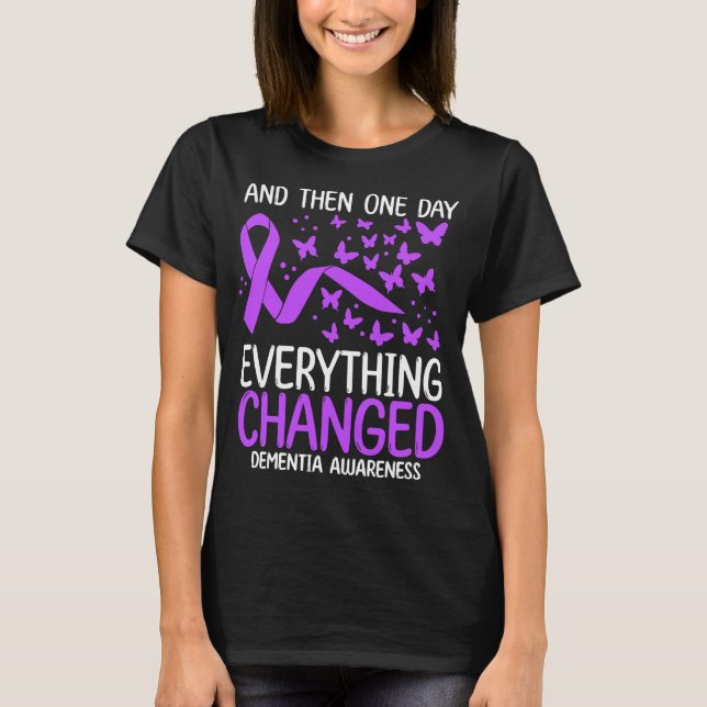 Camiseta Alzheimers Warrior Ribbon Fight Dementia Awareness (Frente)