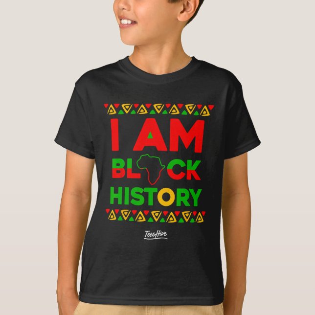 Camiseta Am Black History Afrocentric African American (Frente)