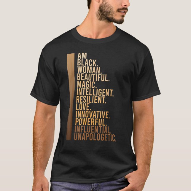 Camiseta Am Black Woman Black History Month Educated Black  (Frente)